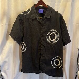 Without Walls Black and White Casual Button Down Shirt